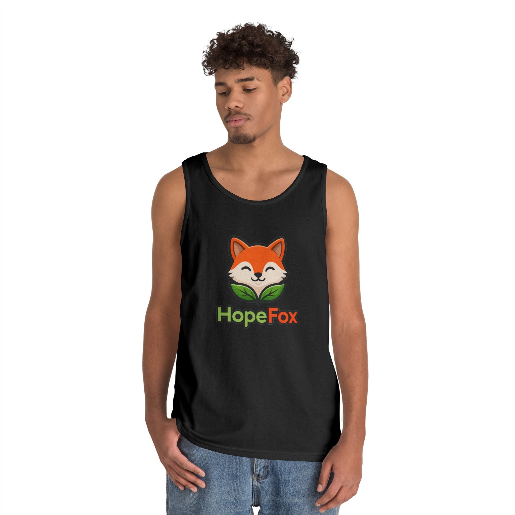 HopeFox Fox Logo Cotton Tank Top — Cute Eco-Friendly Graphic Tank