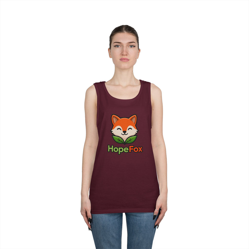 HopeFox Fox Logo Cotton Tank Top — Cute Eco-Friendly Graphic Tank