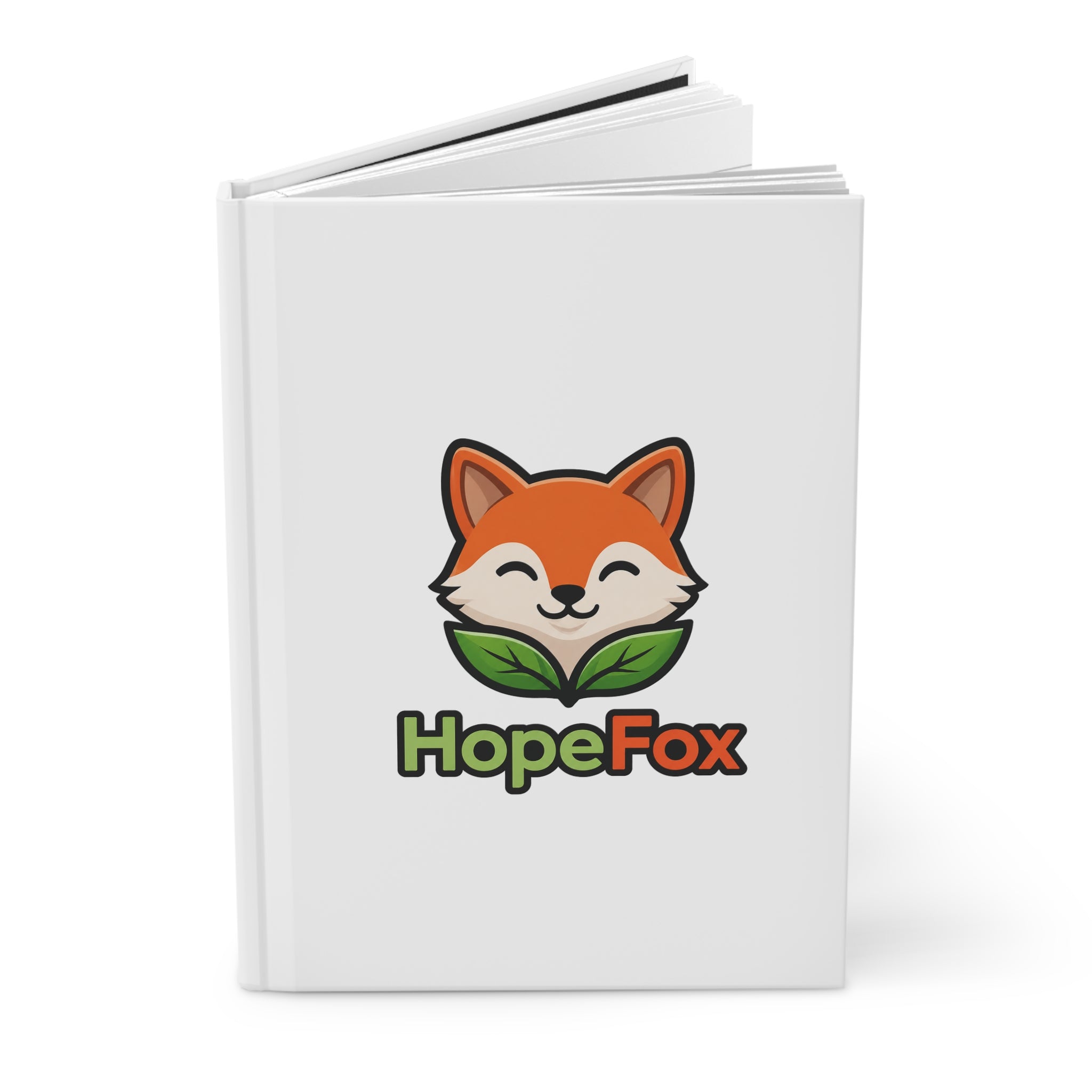 HopeFox Hardcover Journal — "Kinder. Stronger. Together." Motivational Notebook with QR Code Design