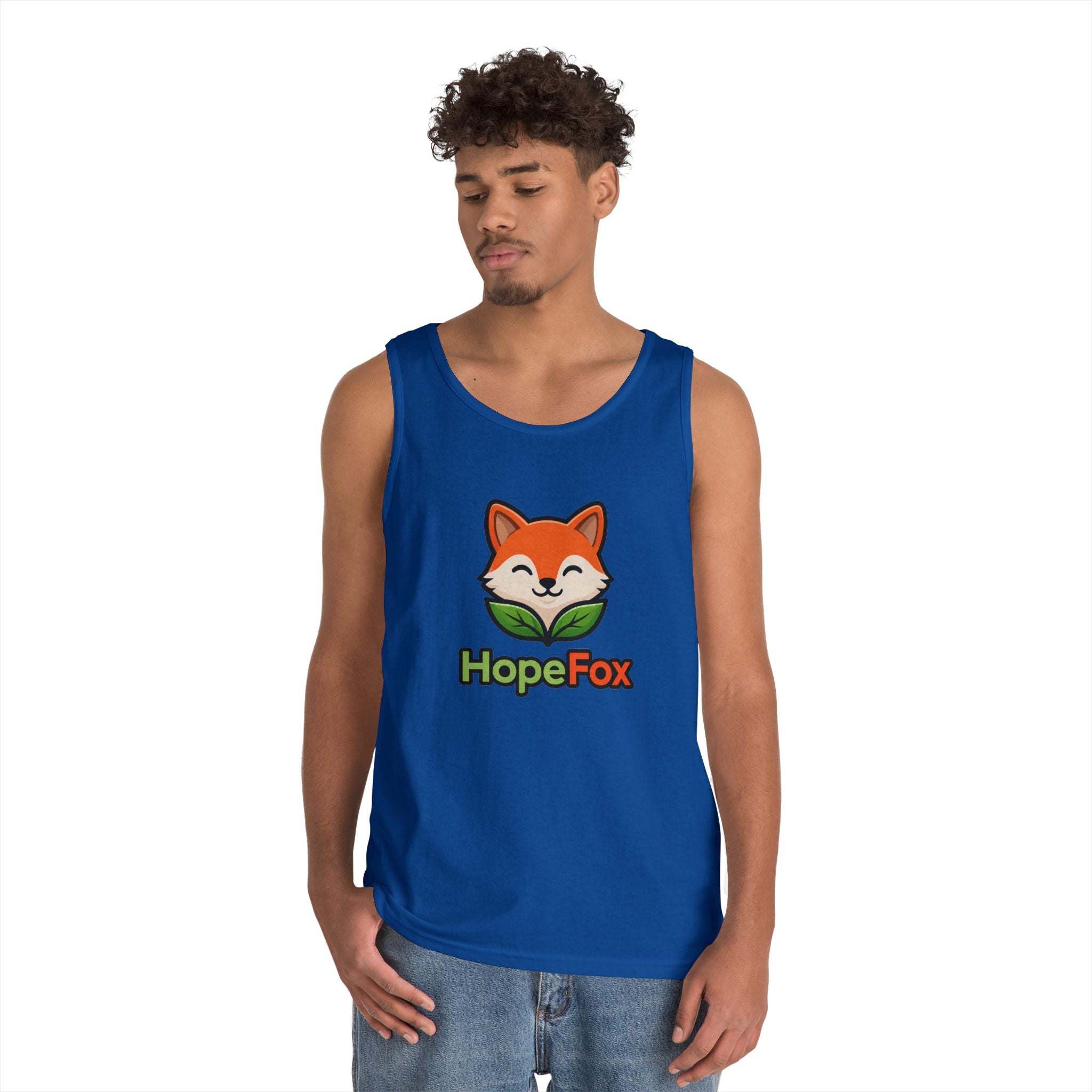 HopeFox Fox Logo Cotton Tank Top — Cute Eco-Friendly Graphic Tank