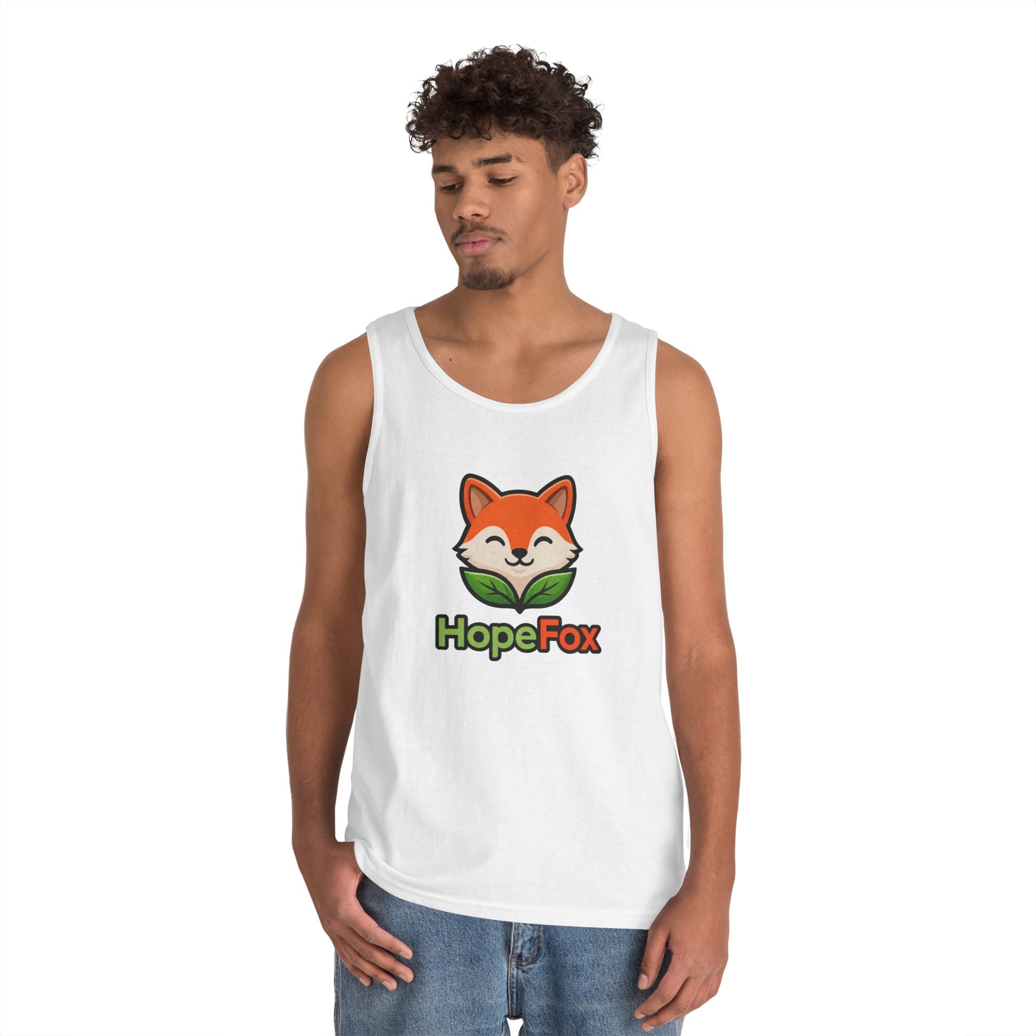 HopeFox Fox Logo Cotton Tank Top — Cute Eco-Friendly Graphic Tank