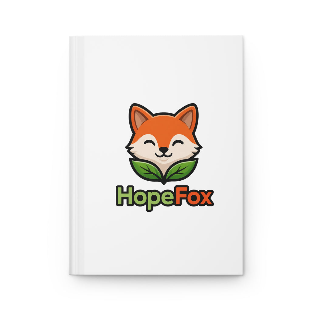 HopeFox Hardcover Journal — "Kinder. Stronger. Together." Motivational Notebook with QR Code Design