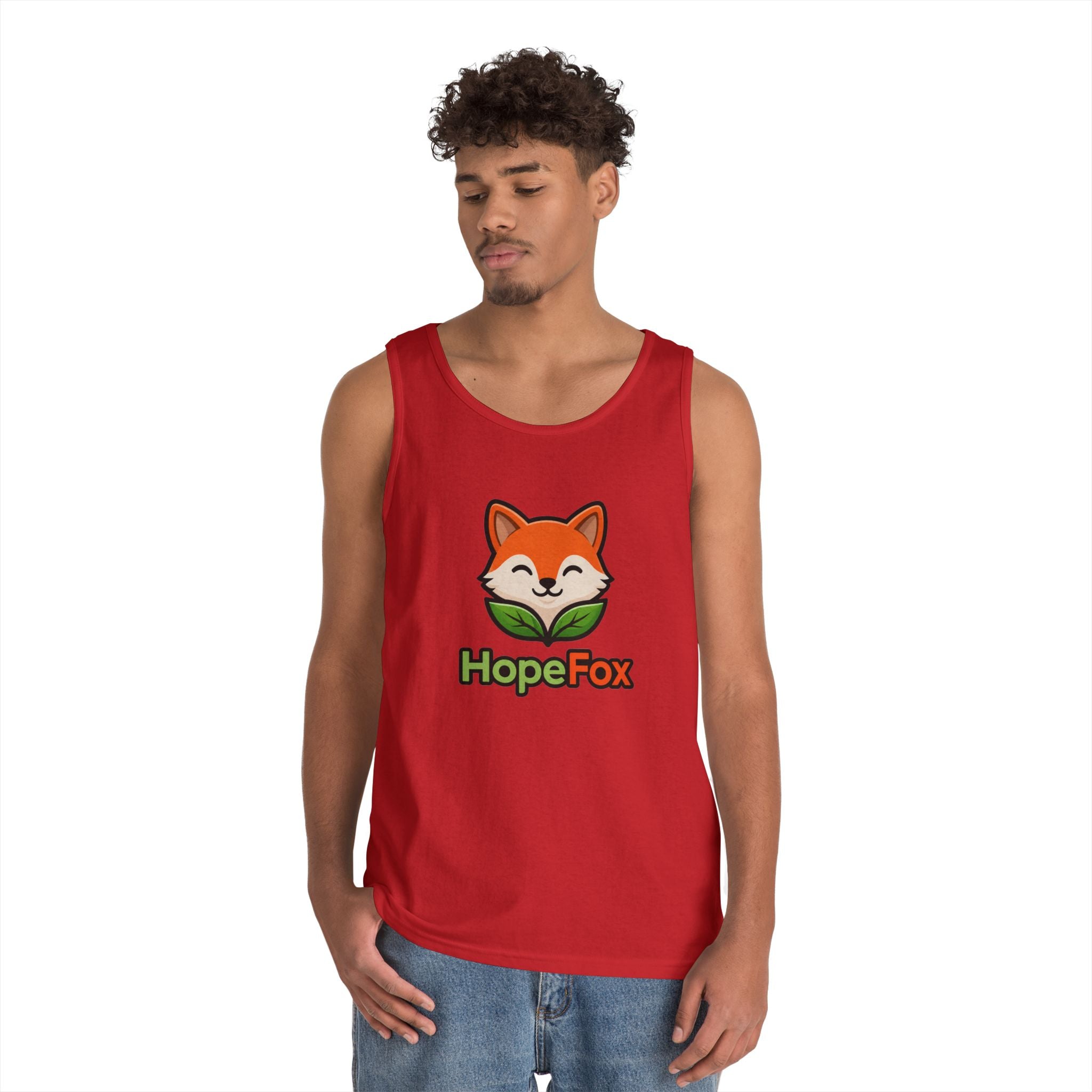 HopeFox Fox Logo Cotton Tank Top — Cute Eco-Friendly Graphic Tank