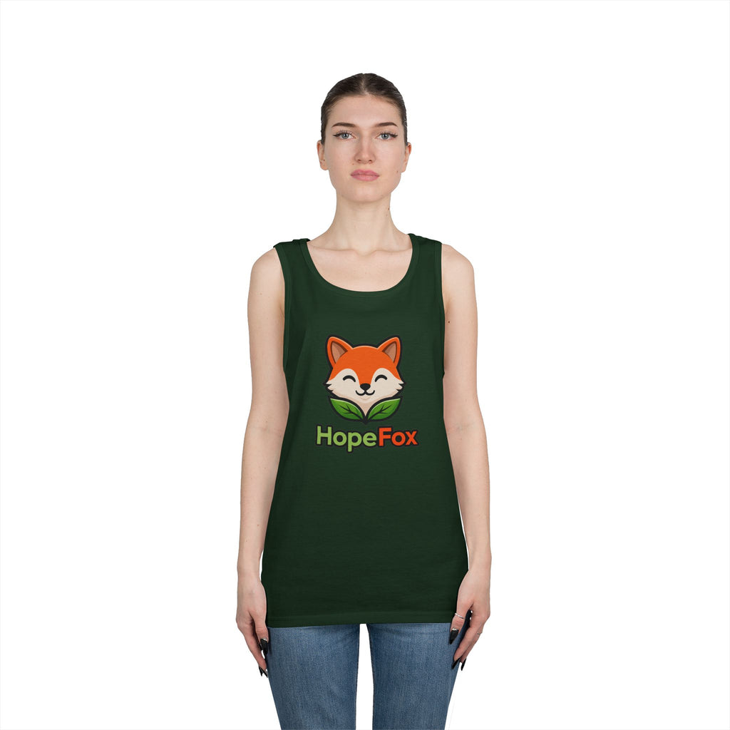 HopeFox Fox Logo Cotton Tank Top — Cute Eco-Friendly Graphic Tank