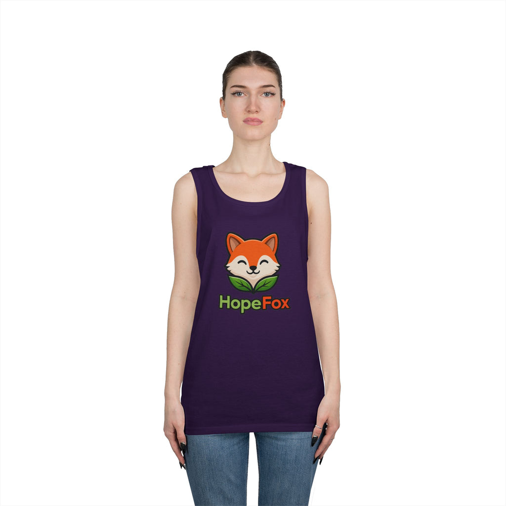 HopeFox Fox Logo Cotton Tank Top — Cute Eco-Friendly Graphic Tank