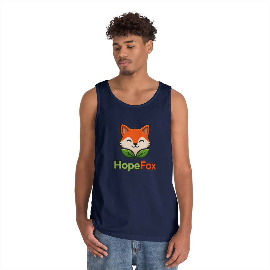 HopeFox Fox Logo Cotton Tank Top — Cute Eco-Friendly Graphic Tank