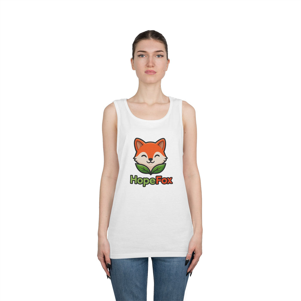 HopeFox Fox Logo Cotton Tank Top — Cute Eco-Friendly Graphic Tank