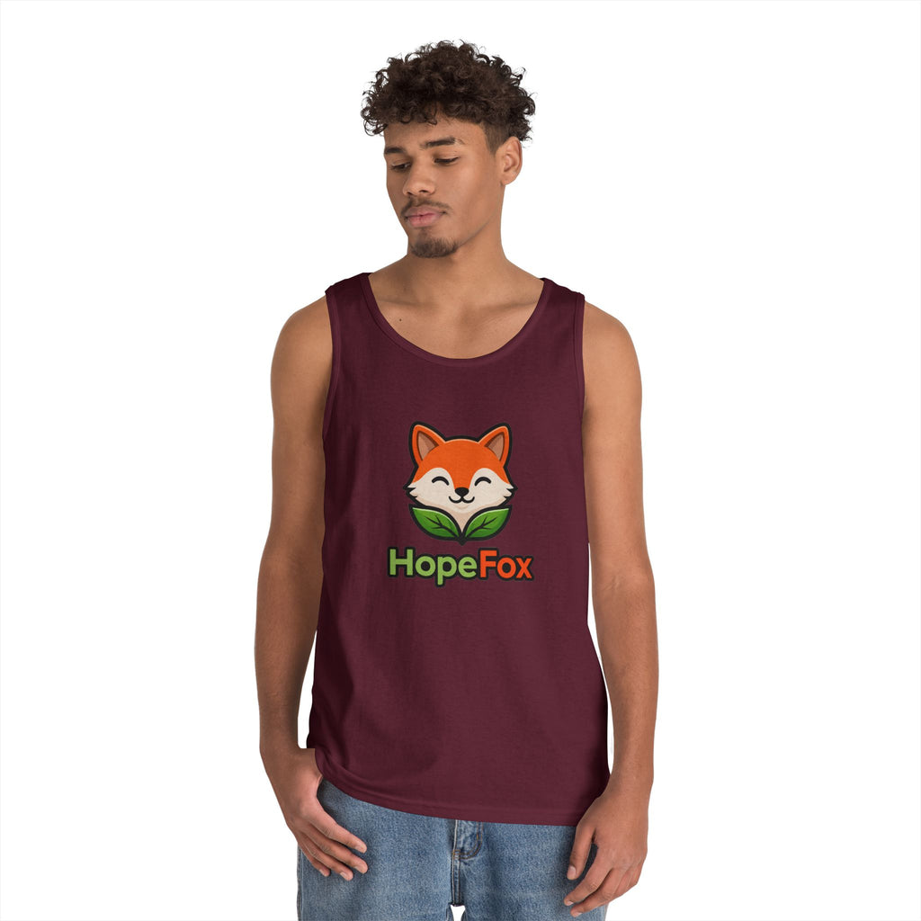 HopeFox Fox Logo Cotton Tank Top — Cute Eco-Friendly Graphic Tank