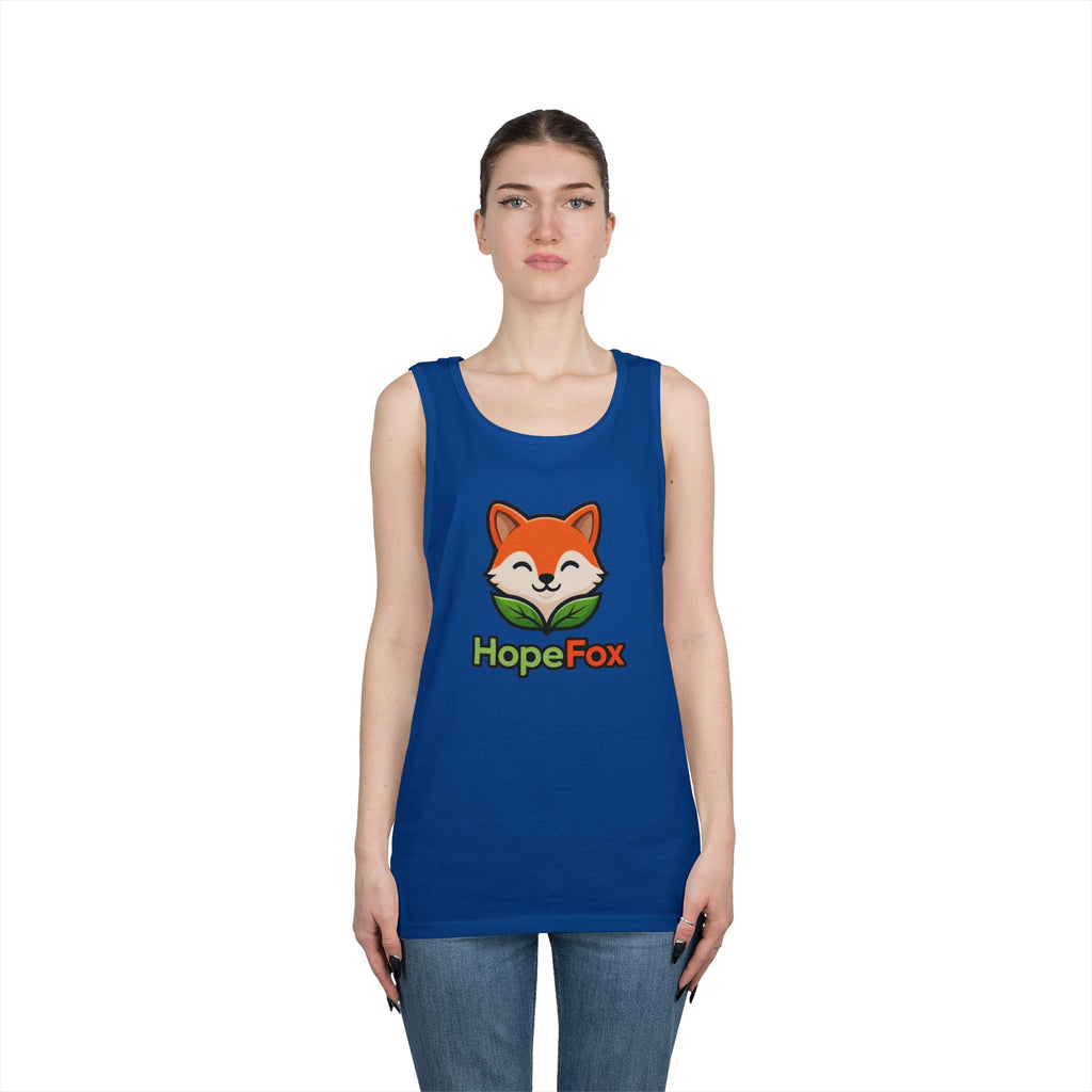 HopeFox Fox Logo Cotton Tank Top — Cute Eco-Friendly Graphic Tank