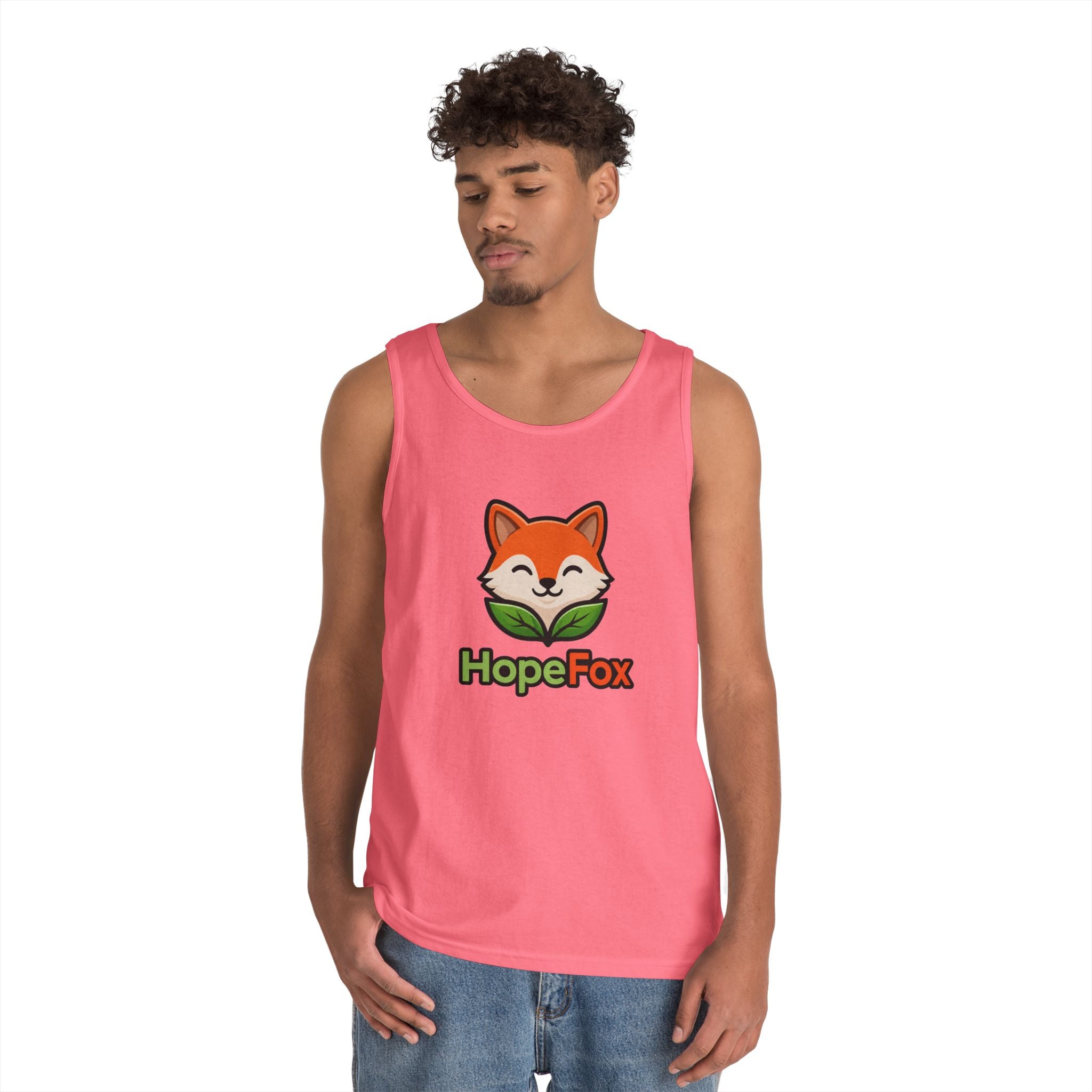 HopeFox Fox Logo Cotton Tank Top — Cute Eco-Friendly Graphic Tank