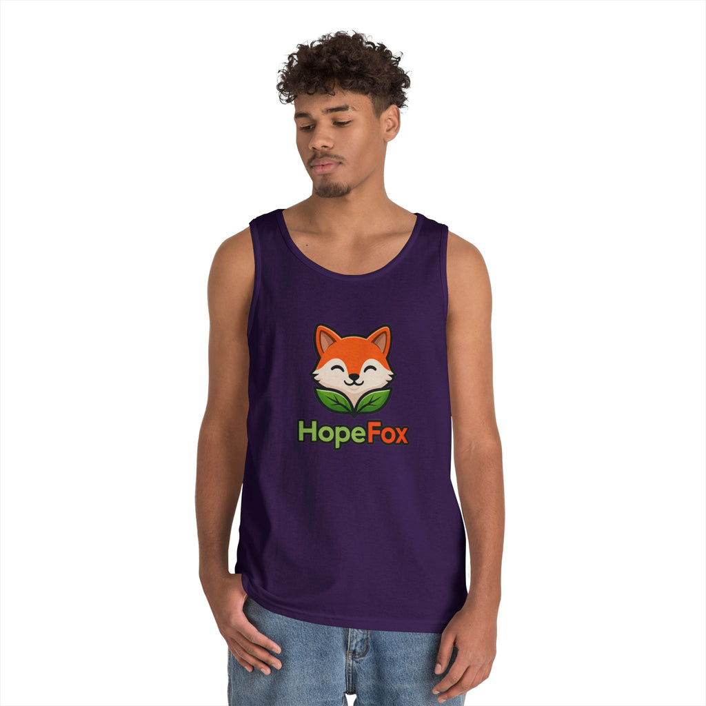 HopeFox Fox Logo Cotton Tank Top — Cute Eco-Friendly Graphic Tank
