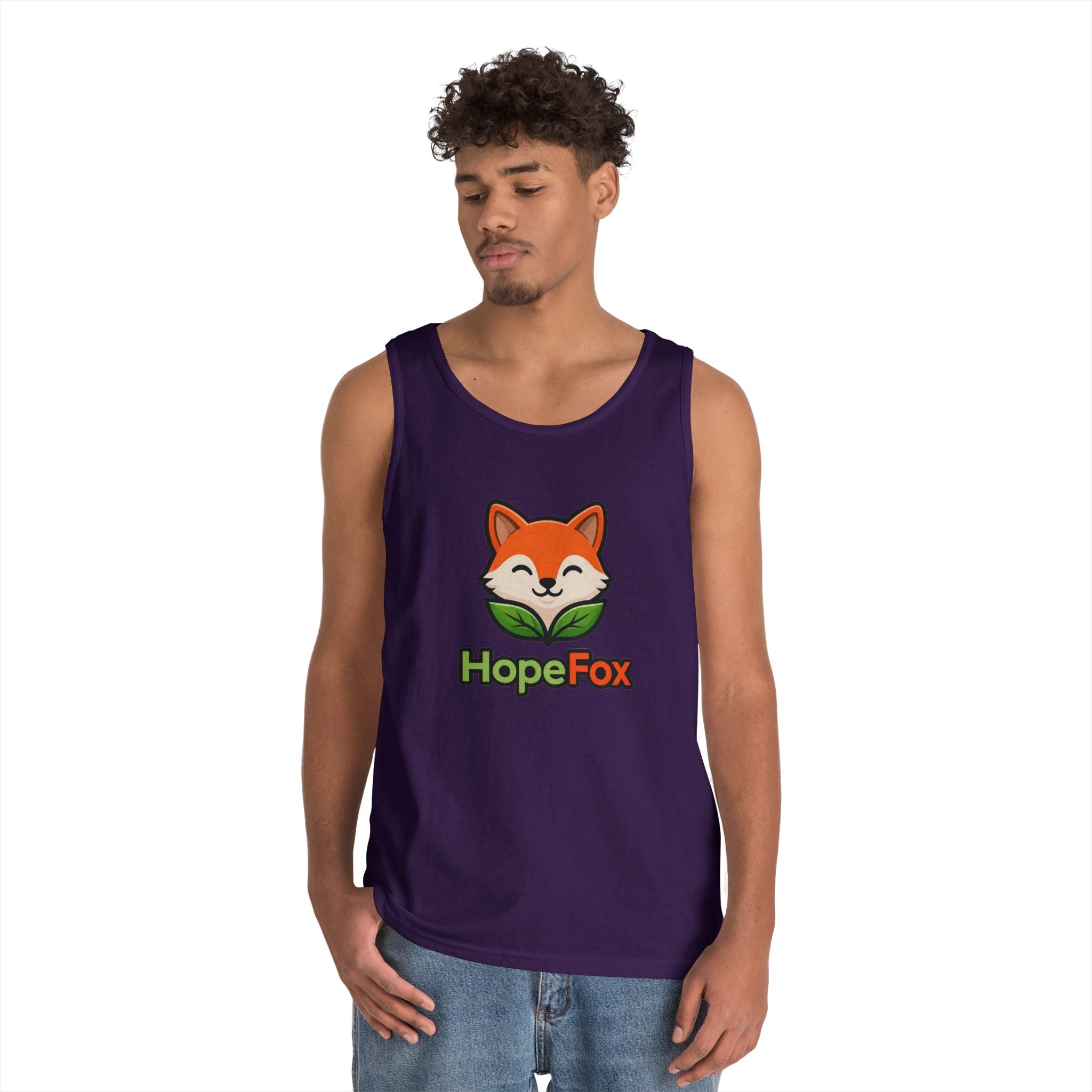 HopeFox Fox Logo Cotton Tank Top — Cute Eco-Friendly Graphic Tank