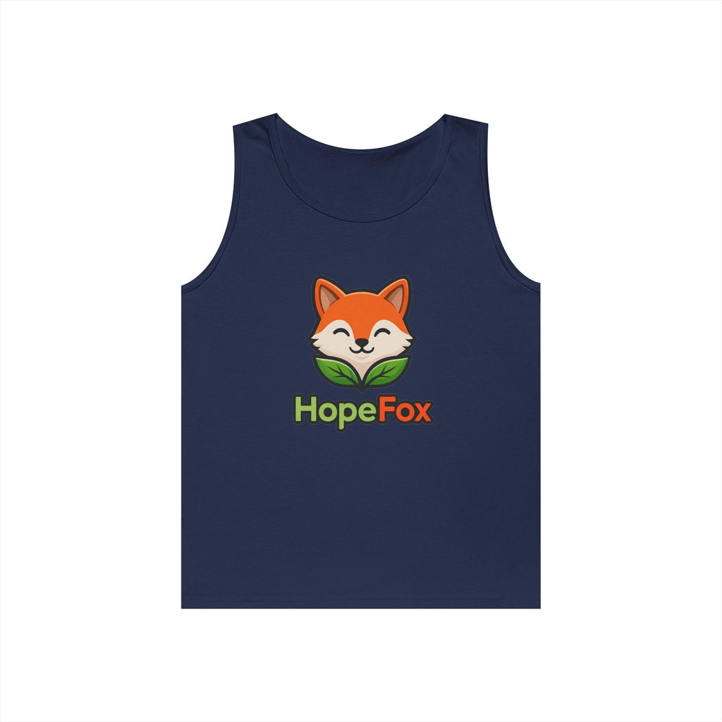 HopeFox Fox Logo Cotton Tank Top — Cute Eco-Friendly Graphic Tank
