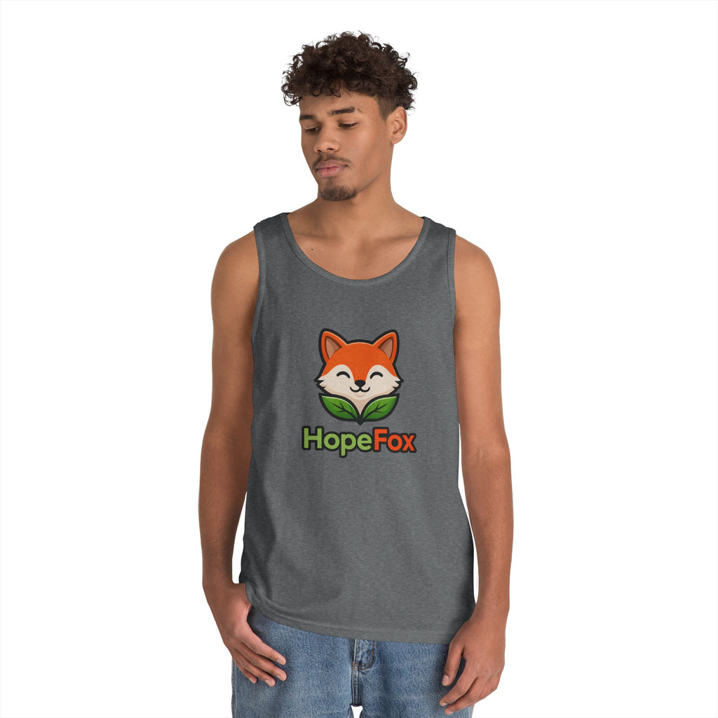 HopeFox Fox Logo Cotton Tank Top — Cute Eco-Friendly Graphic Tank