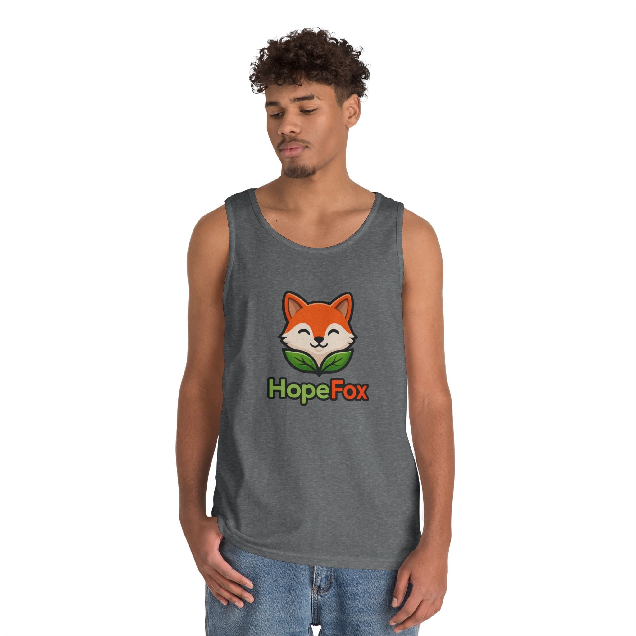 HopeFox Fox Logo Cotton Tank Top — Cute Eco-Friendly Graphic Tank