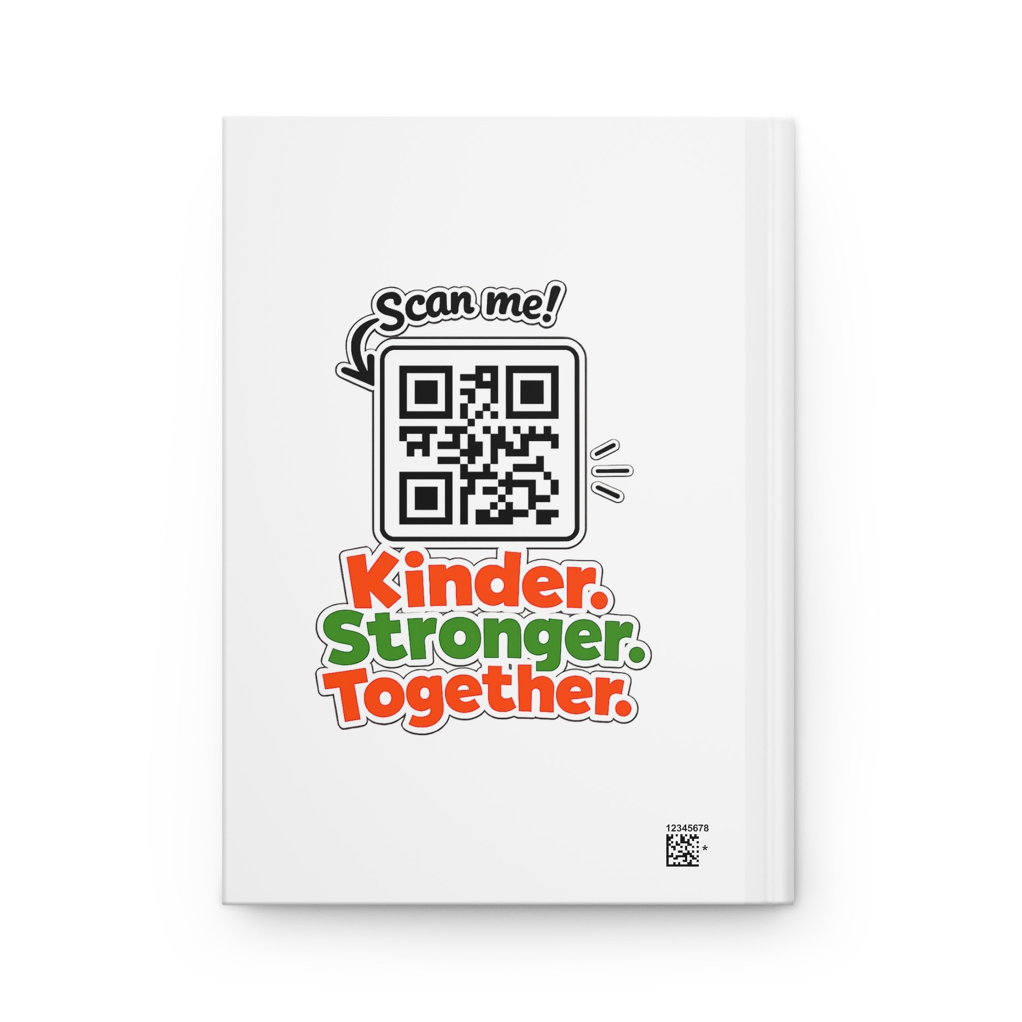 HopeFox Hardcover Journal — "Kinder. Stronger. Together." Motivational Notebook with QR Code Design