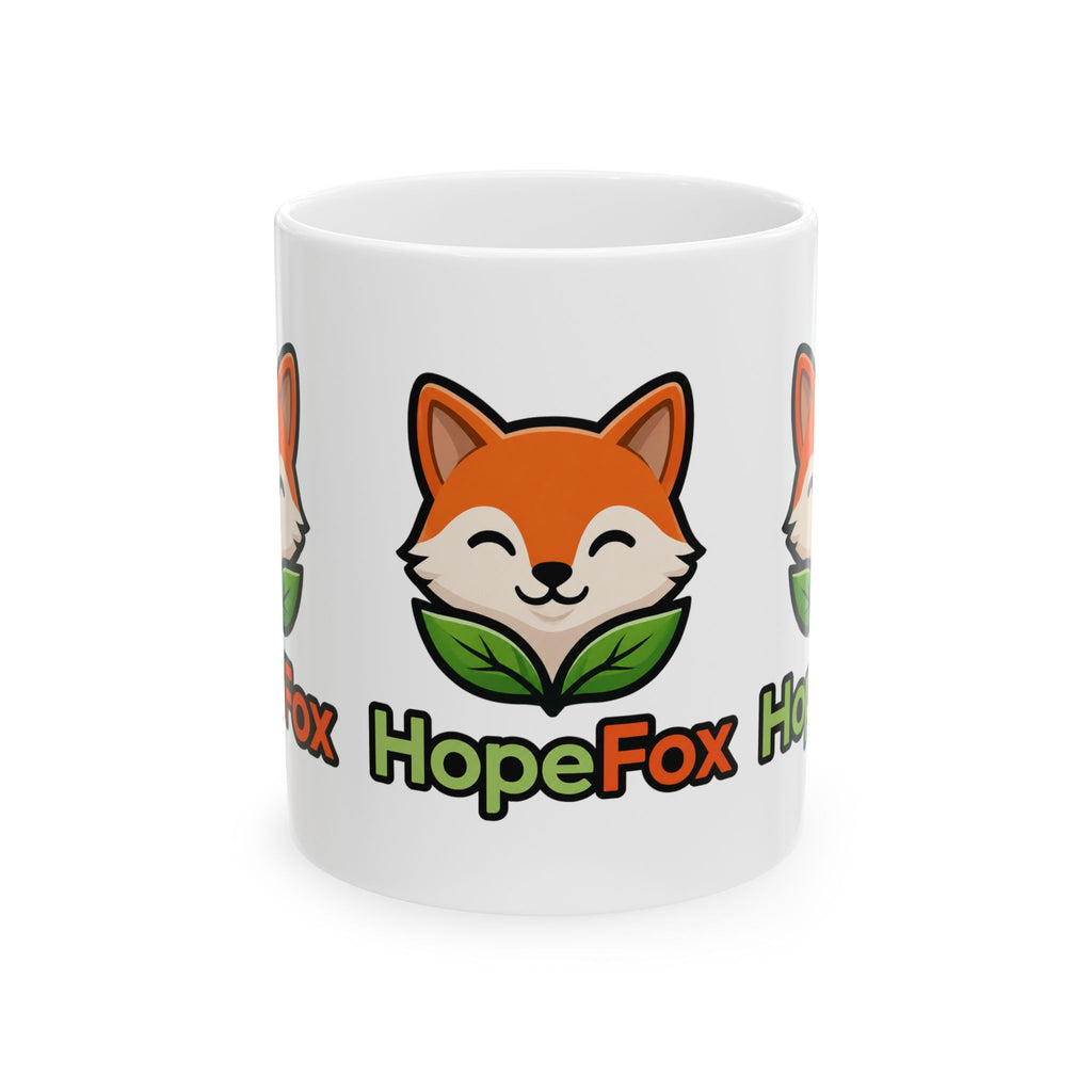 HopeFox Ceramic Mug — Cute Fox Logo Coffee Cup (11oz & 15oz)