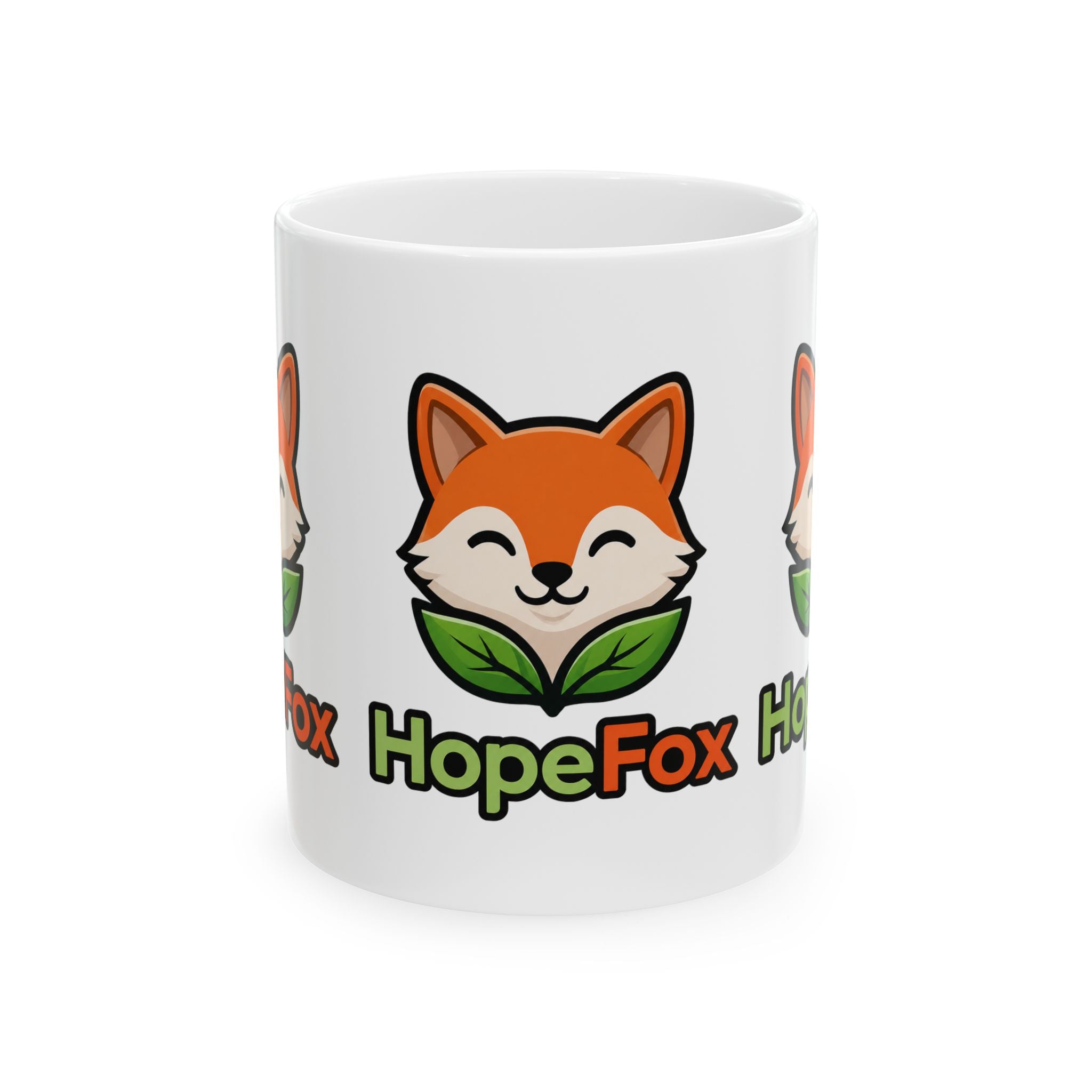 HopeFox Ceramic Mug — Cute Fox Logo Coffee Cup (11oz & 15oz)