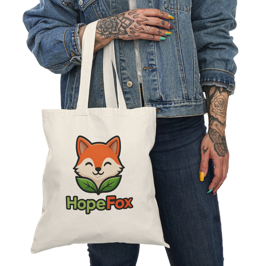 HopeFox Canvas Tote Bag — Cute Eco-Friendly Fox Shopper