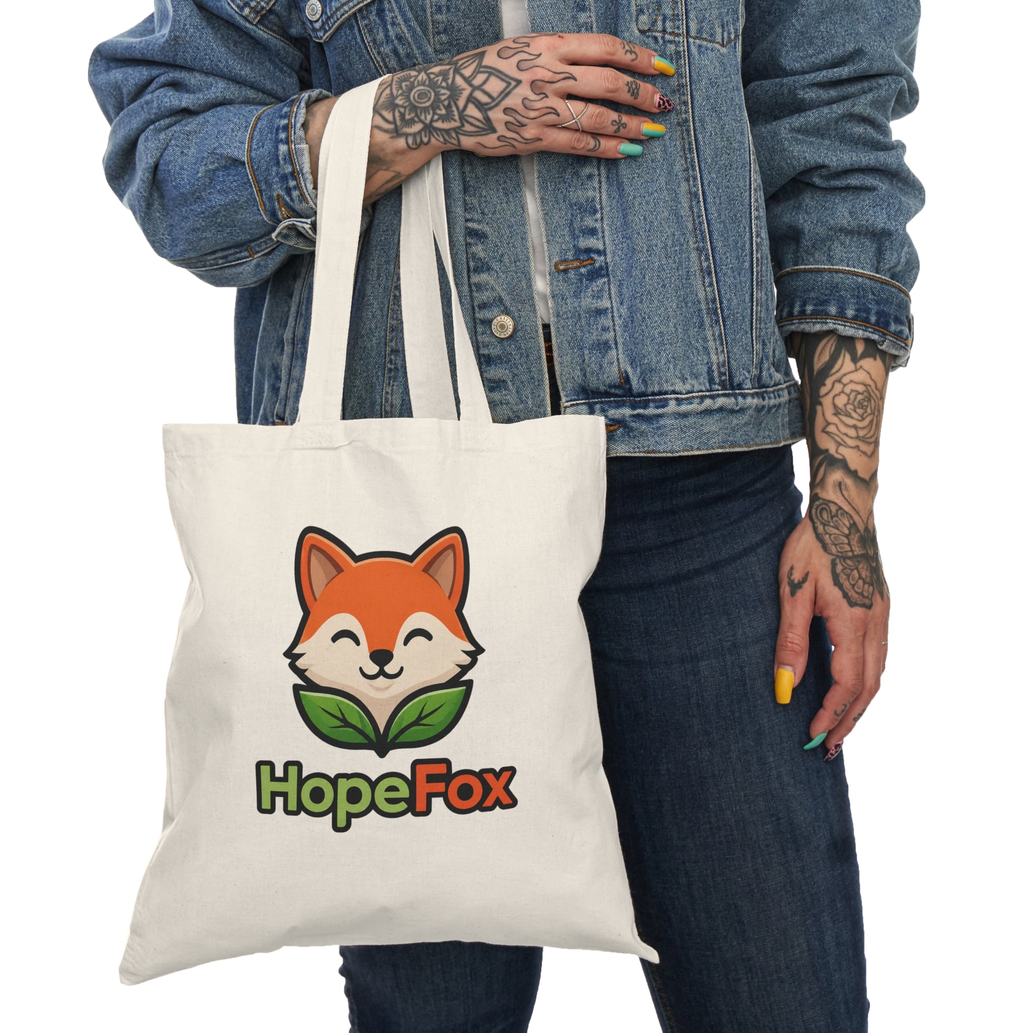 HopeFox Canvas Tote Bag — Cute Eco-Friendly Fox Shopper