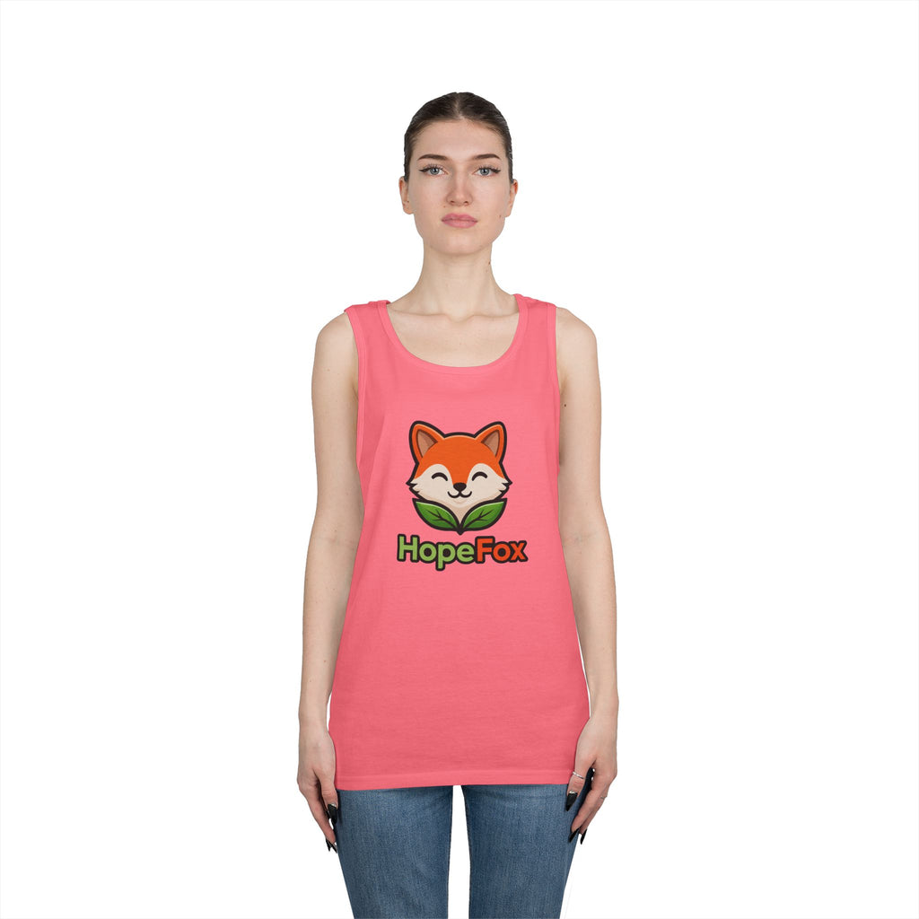 HopeFox Fox Logo Cotton Tank Top — Cute Eco-Friendly Graphic Tank