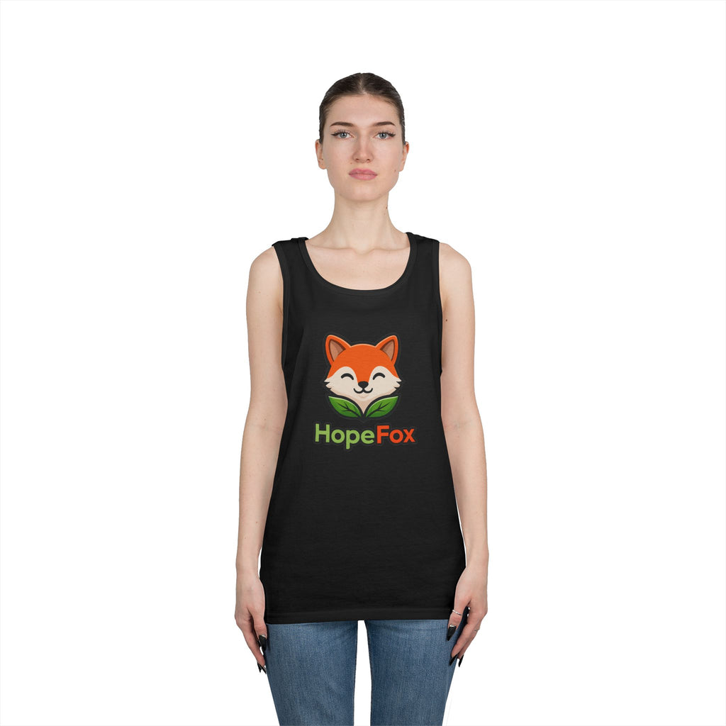 HopeFox Fox Logo Cotton Tank Top — Cute Eco-Friendly Graphic Tank