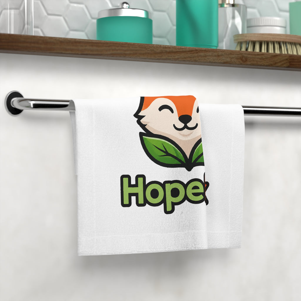 HopeFox Face Towel — Cute Fox Logo Cotton Face Cloth