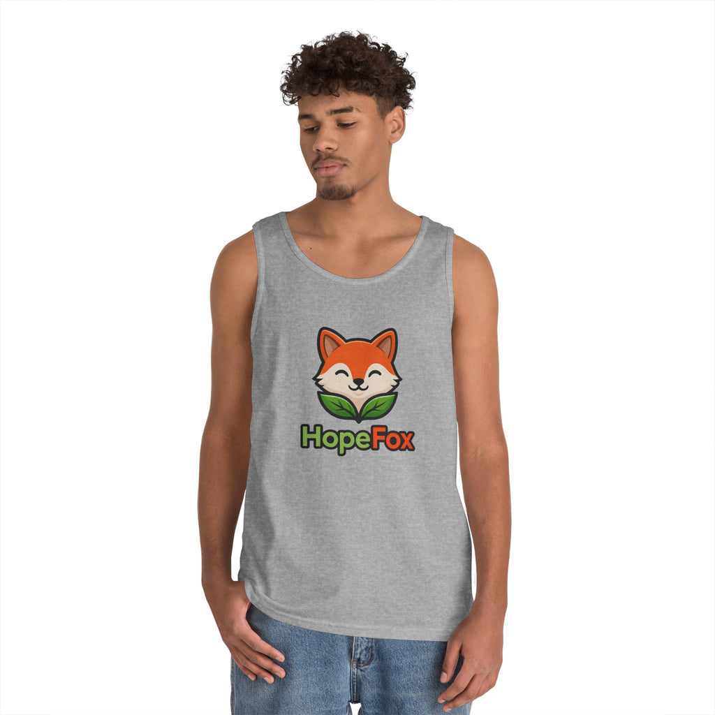 HopeFox Fox Logo Cotton Tank Top — Cute Eco-Friendly Graphic Tank