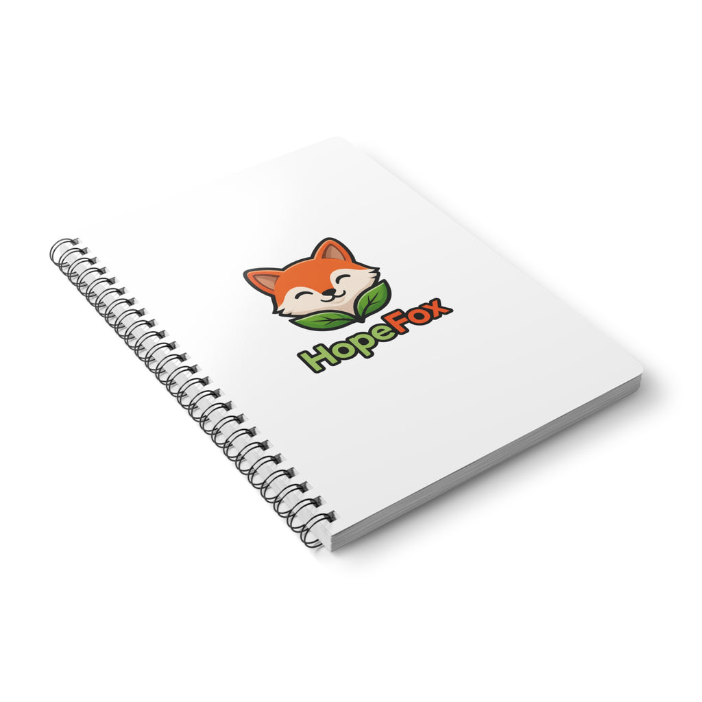 HopeFox A5 Spiral Notebook — Cute Fox Logo Lined Journal for Notes & School